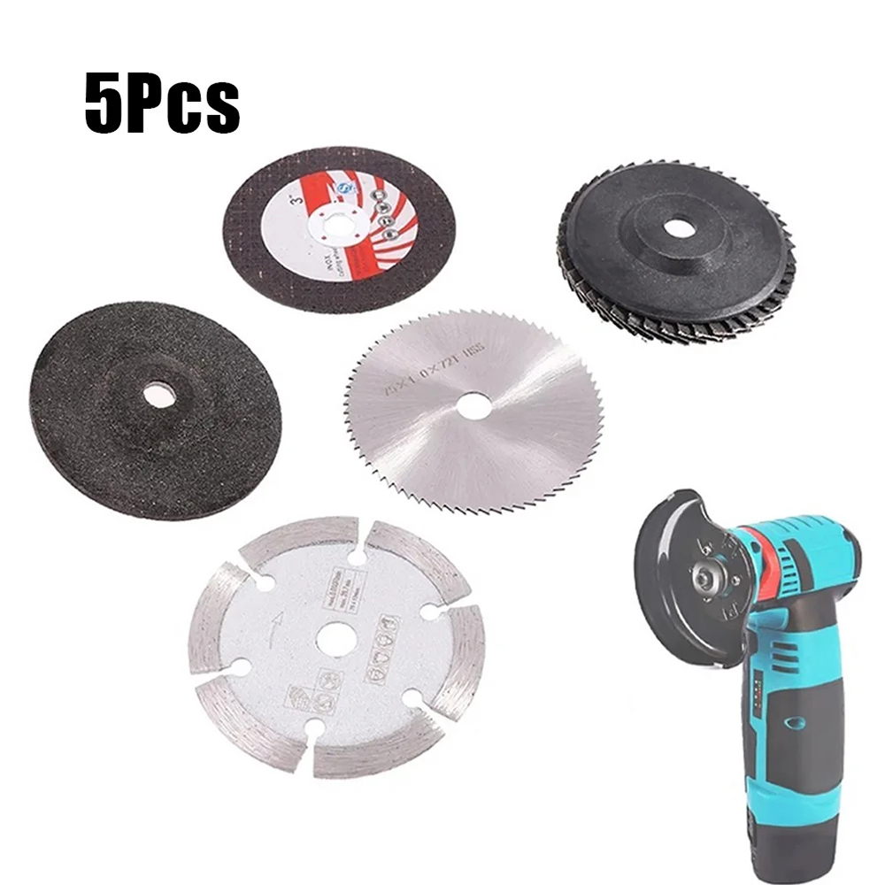 Stump Grinder Attachment - 5pcs Cutting Disc 75mm Circular Saw