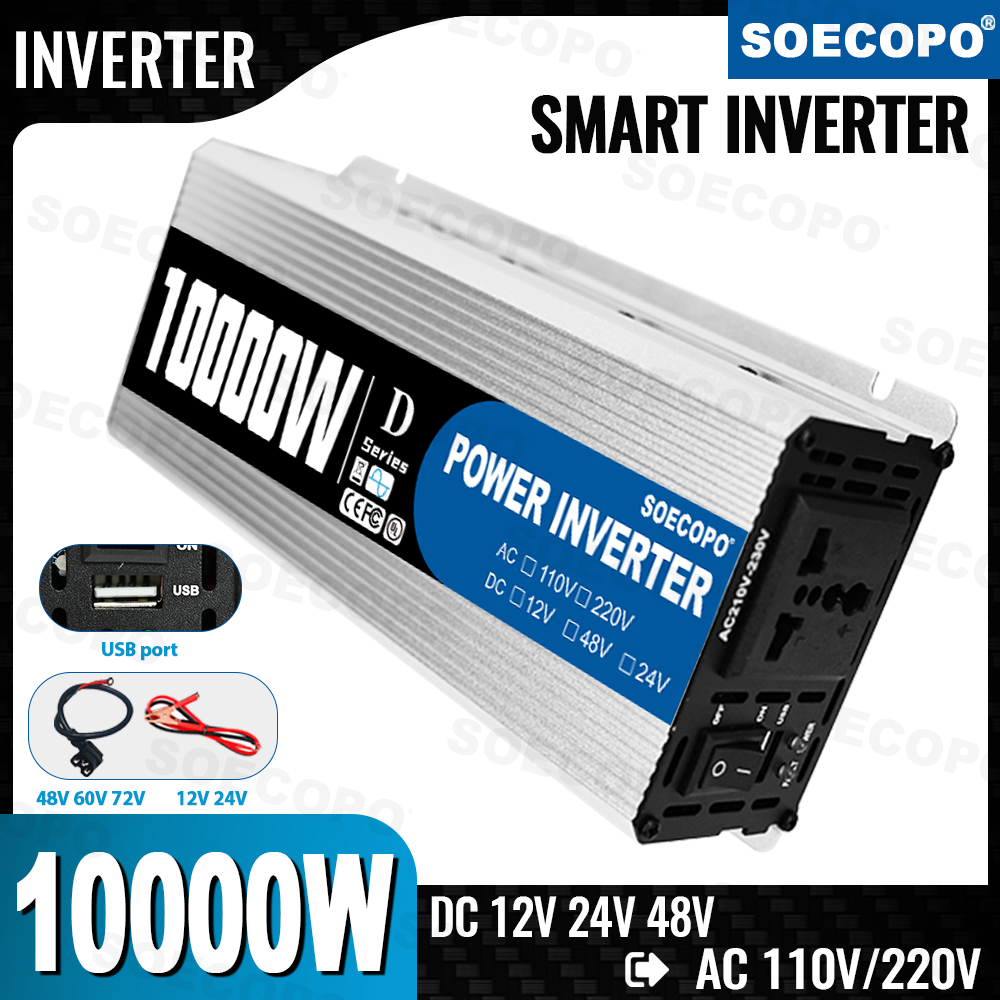 Outdoor Power Inverter - Portable 10000W Inverter 12V/24V/48V DC to