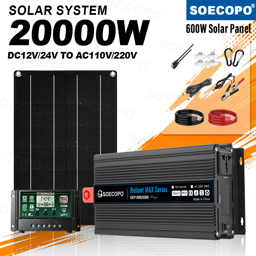 Outdoor Power Inverter - Emergency Power 20000W Solar Kit Whit