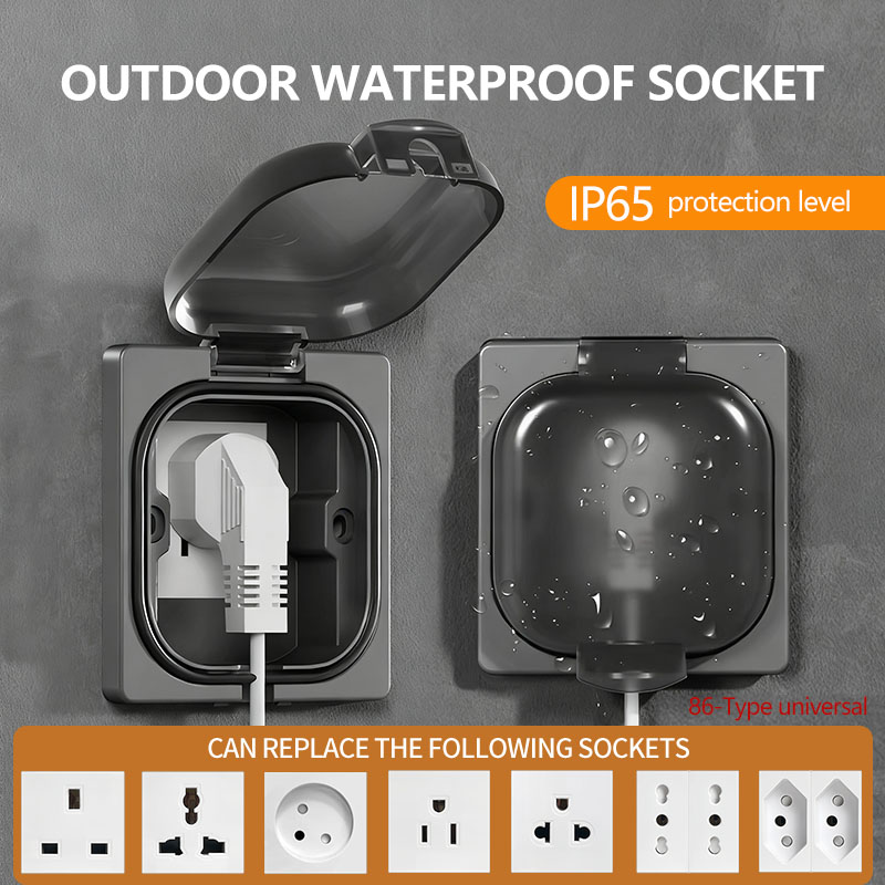 Outdoor Power Receptacle - IP65 Waterproof Outdoor Socket, 16A High