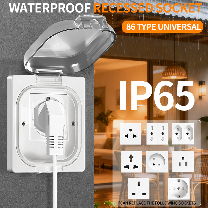 Outdoor Power Receptacle - IP65 Waterproof Outdoor Socket 16A High