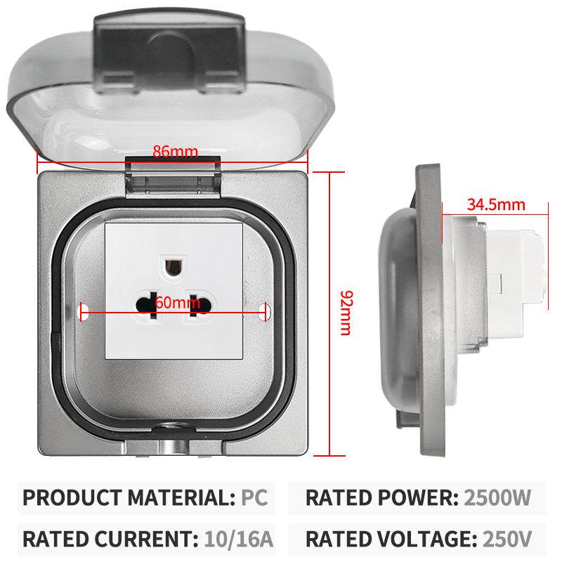 IP65 Waterproof Outdoor Socket - Outdoor Power Receptacle recension och pris