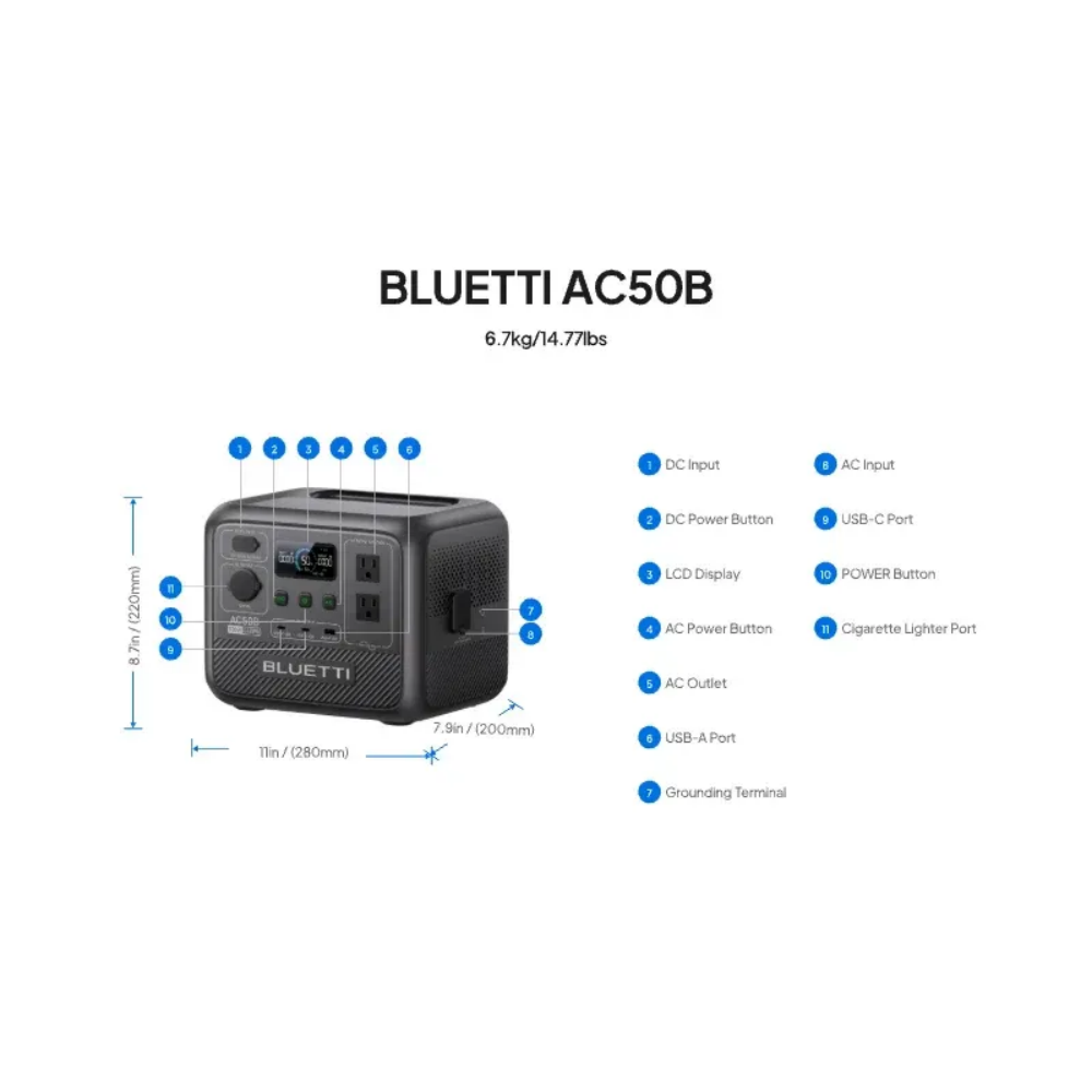 BLUETTI AC50B Portable Power S - Outdoor Power Inverter recension och pris