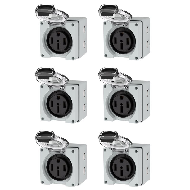 ABZL 6X 50Amp Power Outlet Box - Outdoor Power Receptacle recension och pris