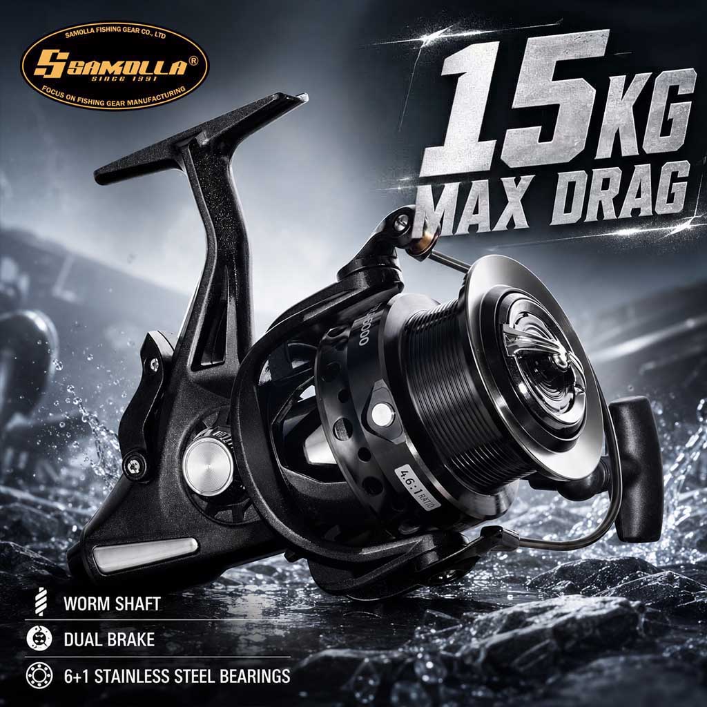 SAMOLLA Dual Brake Spinning Re - Outdoor Power Reel recension och pris