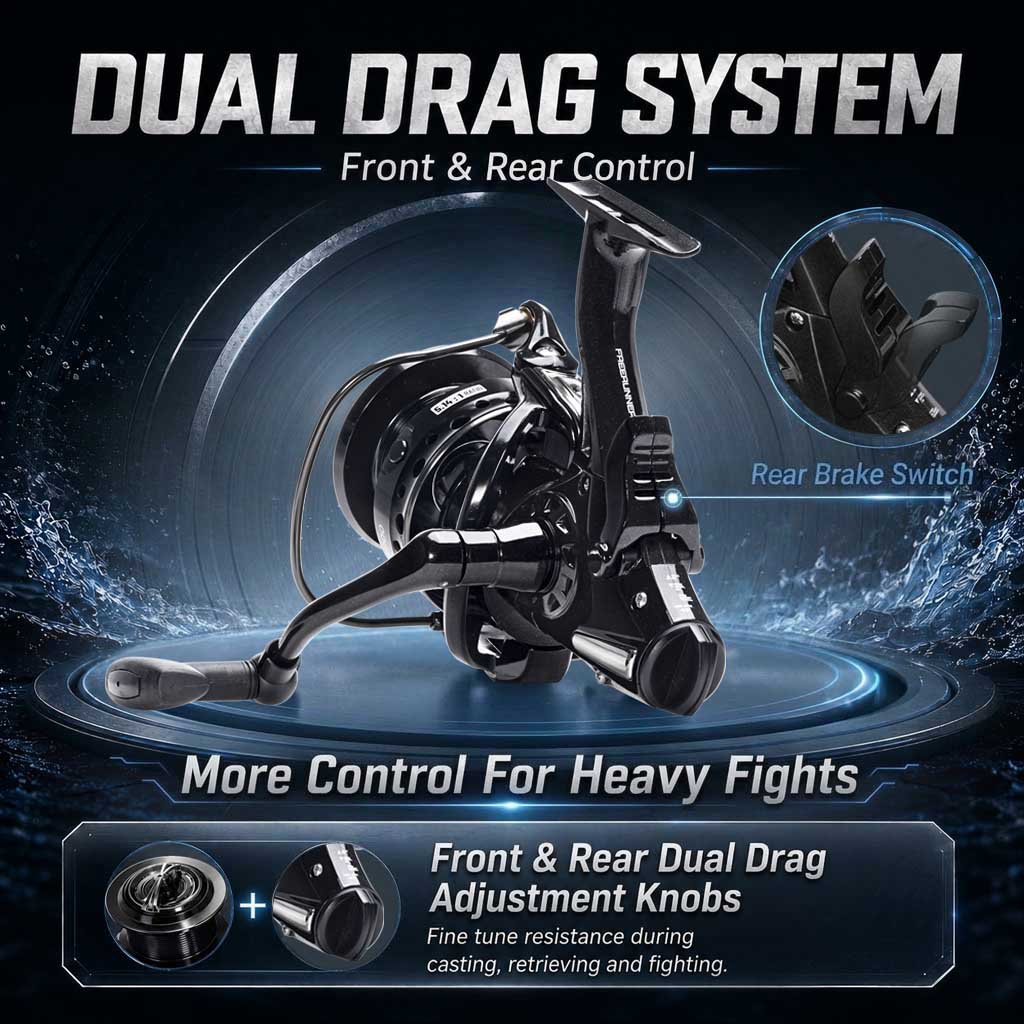 SAMOLLA Dual Brake Spinning Re - Outdoor Power Reel recension och pris