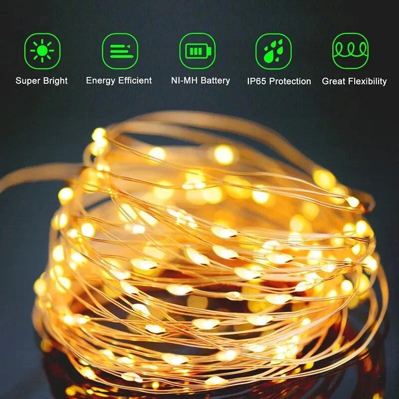 100 LED Solar Fairy Waterproof - Outdoor Power Wire recension och pris