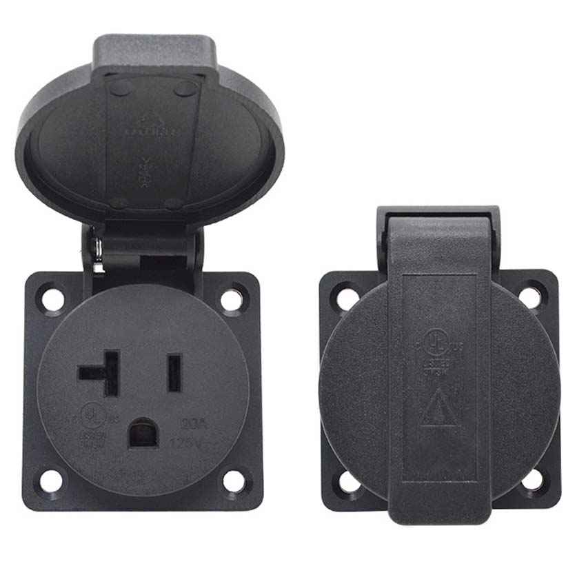 Black 125V 15A 20A IP44 CE Ame - Outdoor Power Receptacle recension och pris