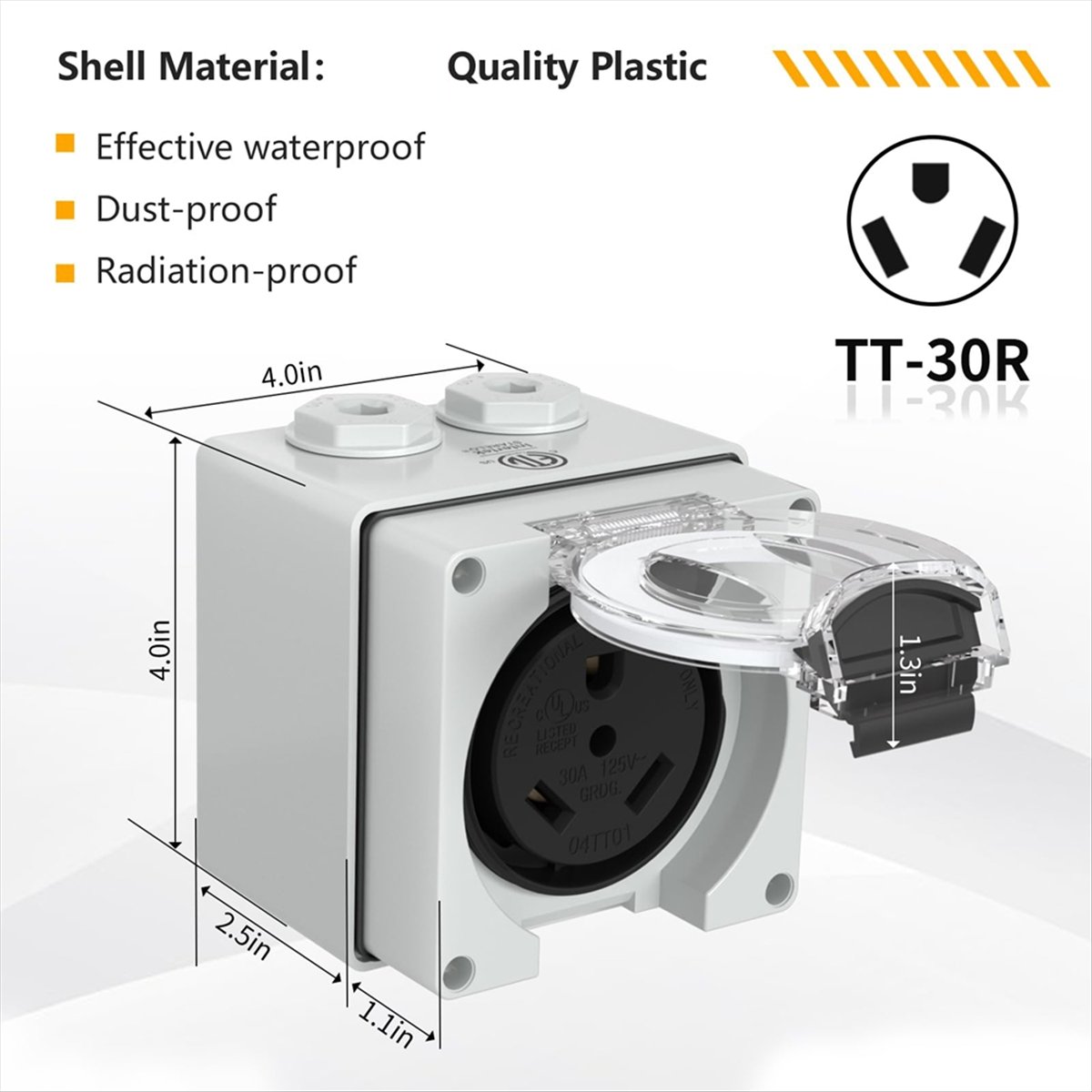 HHTL 30Amp Power Outlet Box,12 - Outdoor Power Receptacle recension och pris