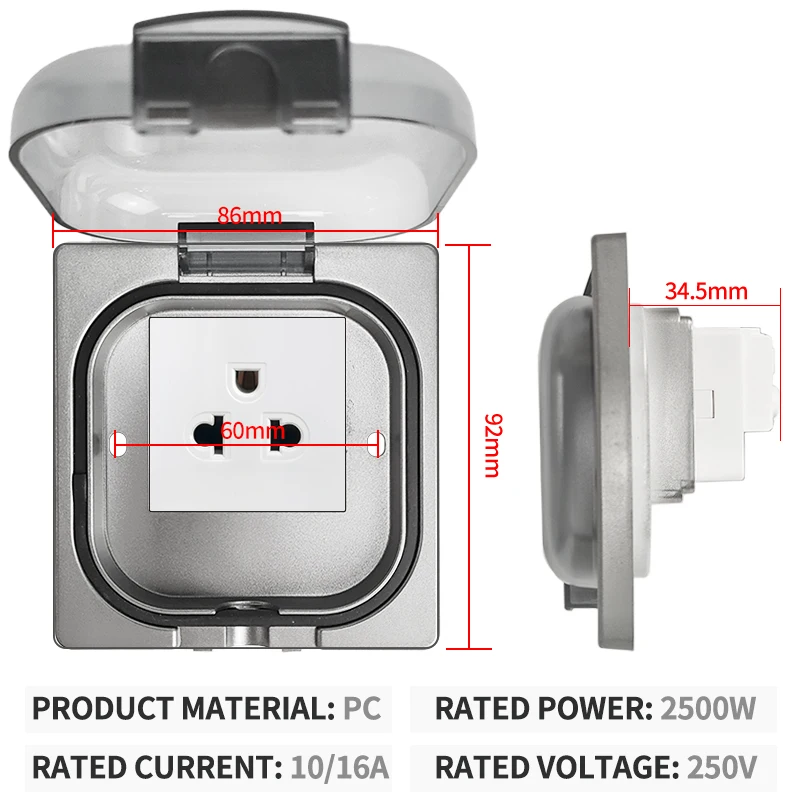 IP65 Waterproof Outdoor Socket - Outdoor Power Receptacle recension och pris