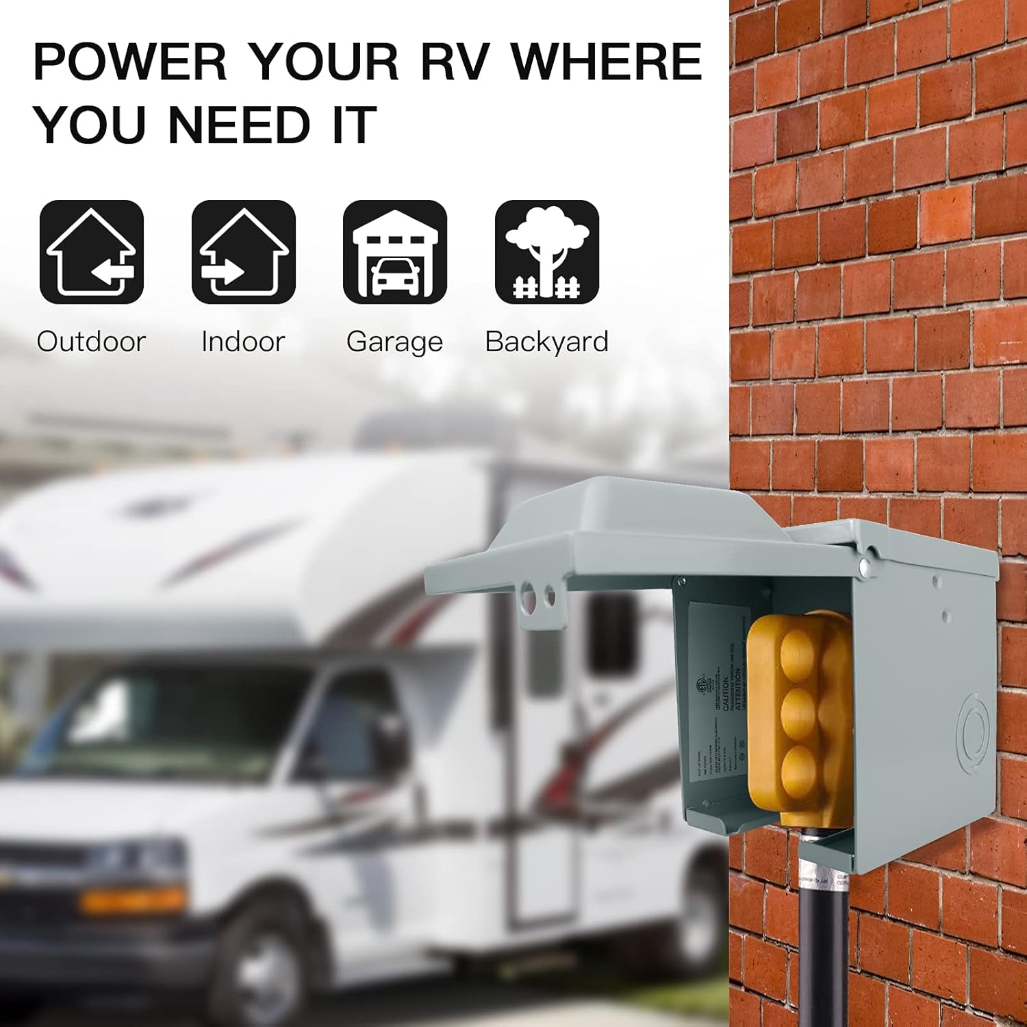 30/50 Amp 125/250 Volt RV Powe - Outdoor Power Receptacle recension och pris