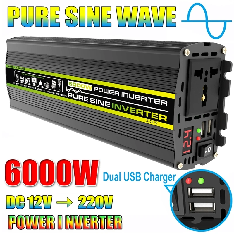 6000W DC12/24V to AC 220V Pure - Outdoor Power Inverter recension och pris