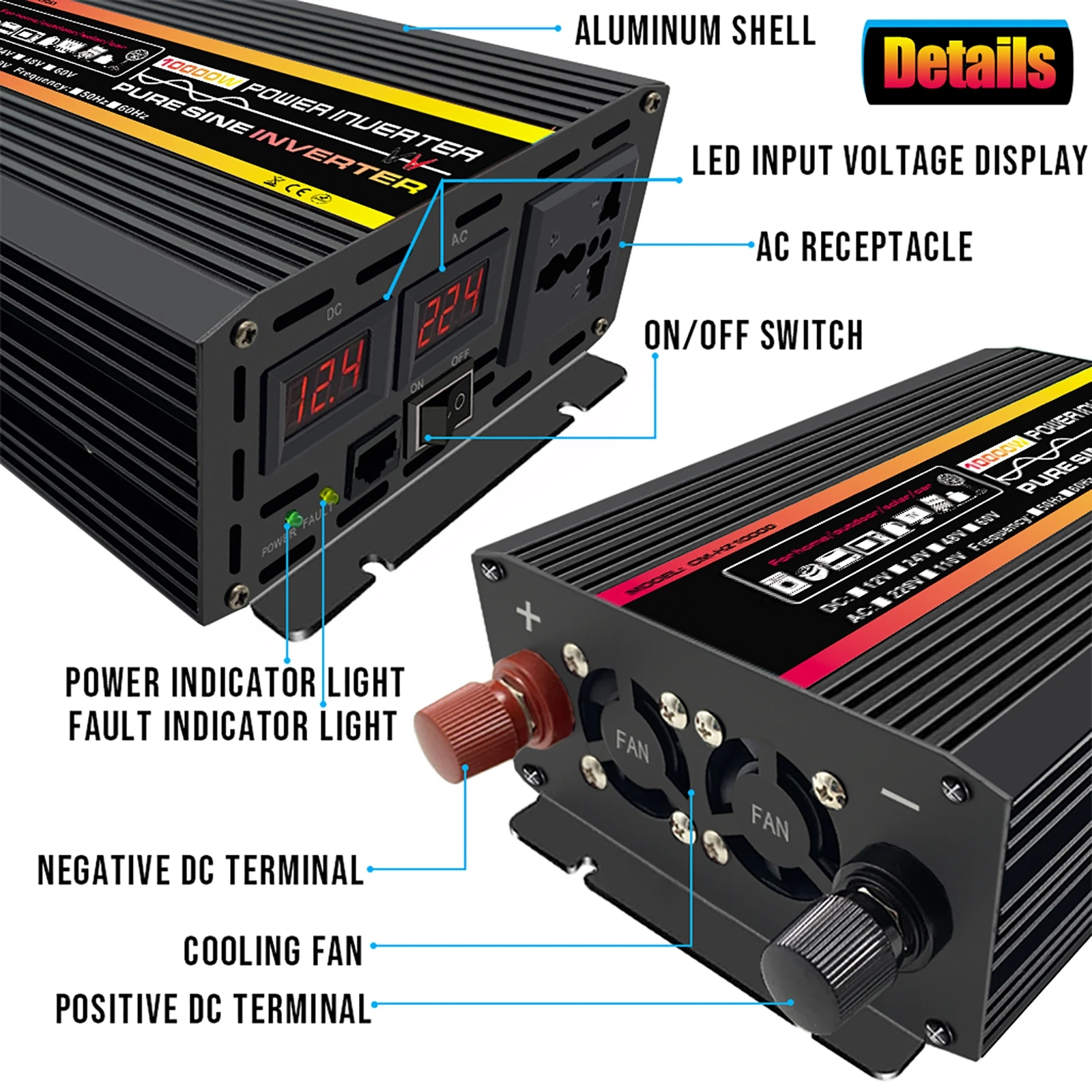 10000/12000W Pure Sine Wave In - Outdoor Power Inverter recension och pris